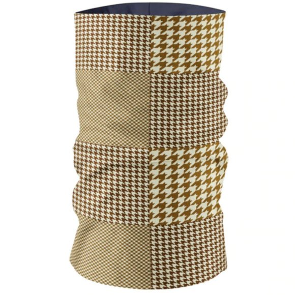 CHIC Mustard Yellow Houndstooth Face Mask Gaiter - Picture 3 of 10